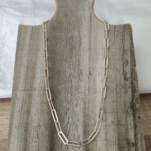 Paolo Romeo ITALY Classic Paperclip Sterling Silver Chain Necklace 16"